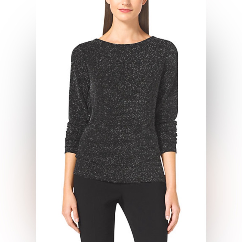 Michael kors women’s black metallic long sleeve shirt size M